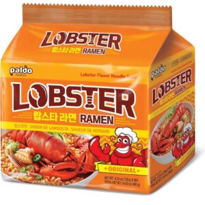 paldo lobster ramen, spicy korean noodles, pack of 4, 510 grams