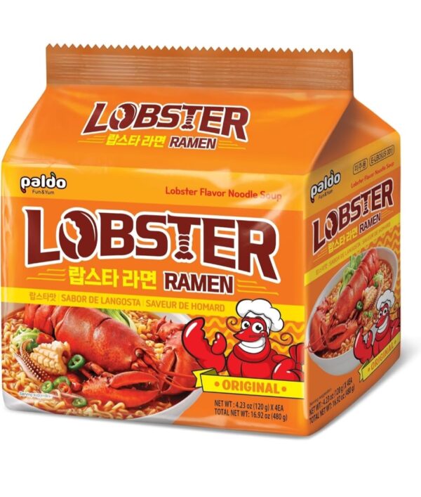 paldo lobster ramen, spicy korean noodles, pack of 4, 510 grams